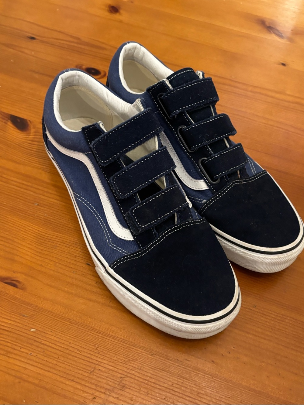 Vans Navy Blue Old Skool Velcro Sneakers
